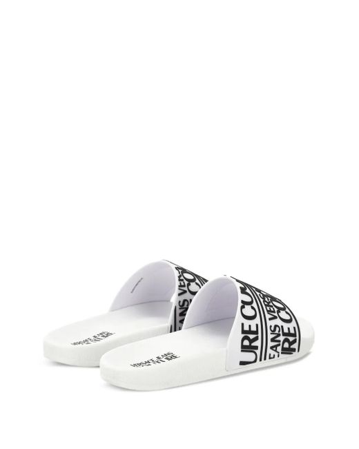 Versace Jeans Couture Pantoletten mit Logo-Band in White für Herren