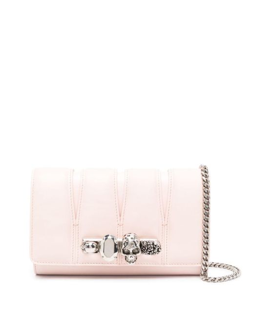 Alexander McQueen Pink The Slash Leather Clutch Bag