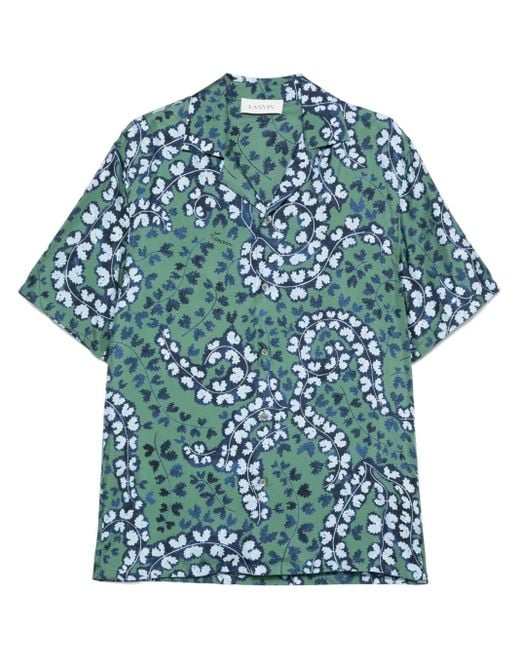 Lanvin Blue Leaf Shirt for men