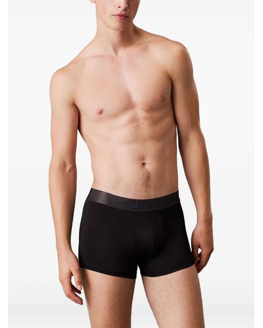 Calvin Klein Black Logo-Waistband Boxers (Pack Of Three) for men