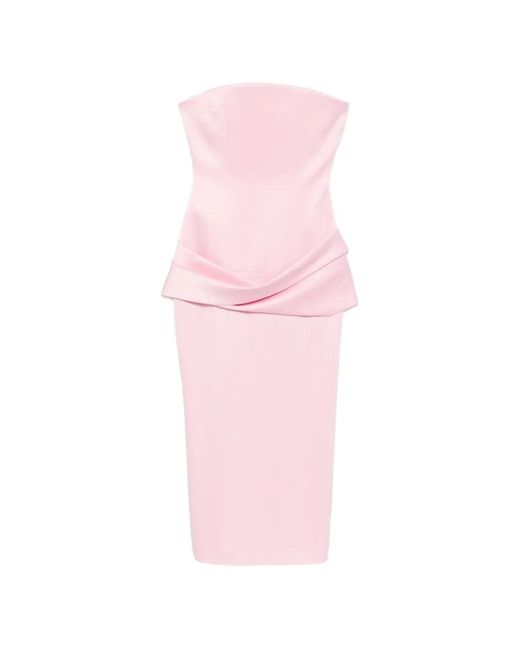 Alex Perry Strapless Jurk in het Pink