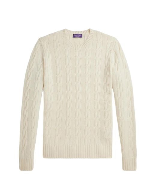 Ralph Lauren White Cable-Knit Cashmere Sweater for men