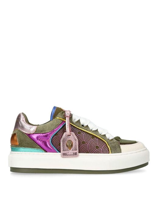 Kurt Geiger Pink Southbank Tag Panelled Leather Sneakers