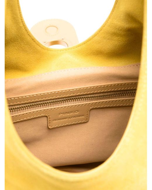 Pinko Yellow Love Birds-plaque Shoulder Bag