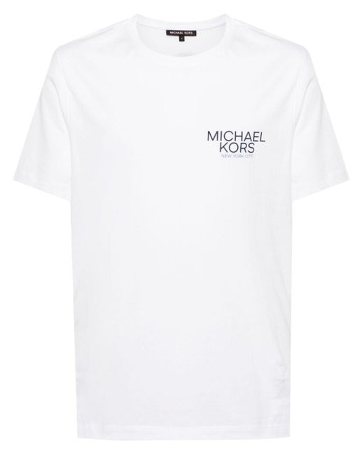 Michael Kors White Logo-print Cotton T-shirt for men