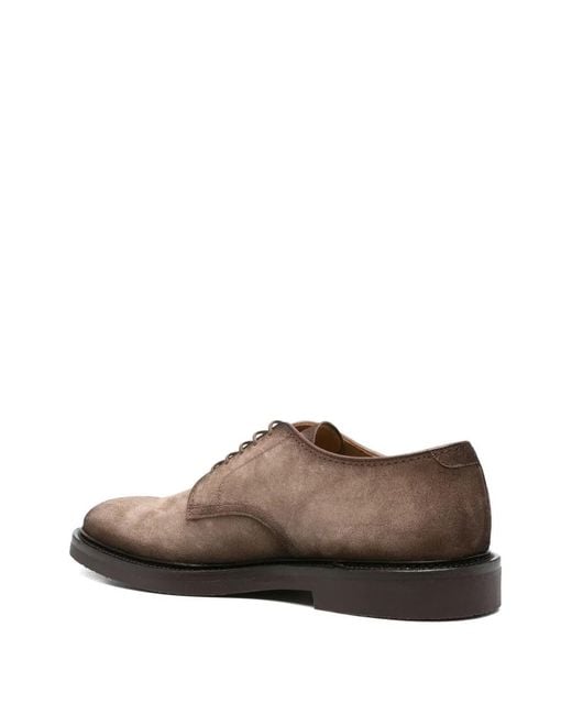 Officine Creative Brown Suede Lace-Up Derby Shoes for men