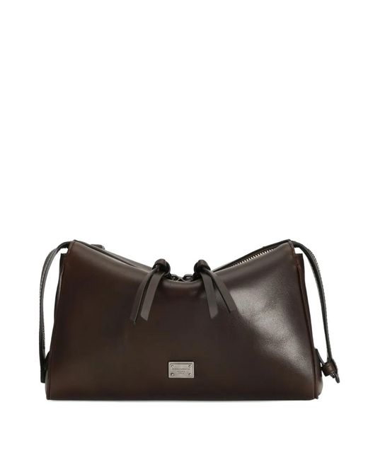 Dolce & Gabbana Brown Vittoria Tempesta Leather Shoulder Bag for men