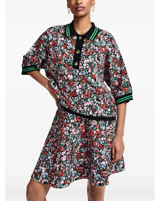 Essentiel Antwerp Floral-Jacquard Flared Mini Skirt