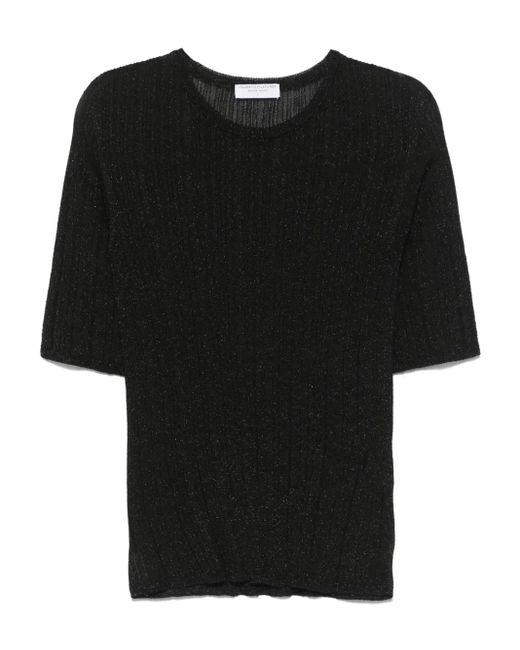 Majestic Filatures Black Crew-Neck T-Shirt