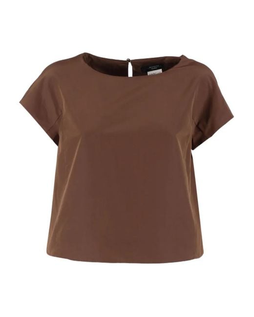 Weekend by Maxmara Brown Kurzärmeliges Parana Oberteil