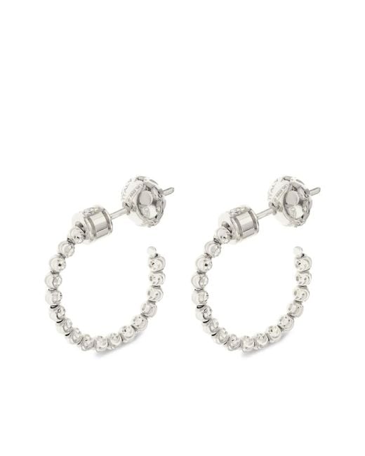 Officina Bernardi White 18Kt Moon Diamond Hoop Earrings