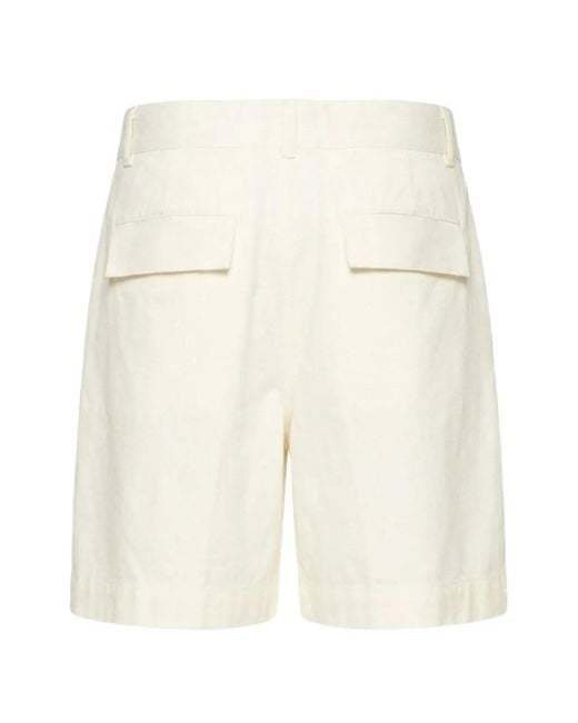 SELECTED White Belt-Loop Shorts for men