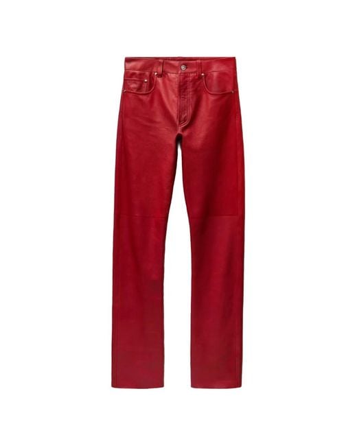 Versace Red Leather Pants for men