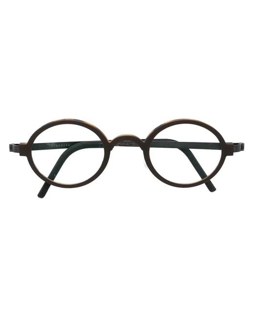 Lindberg Black Tortoiseshell-Effect Round-Frame Glasses
