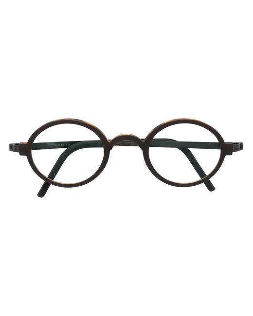 Lindberg Black Tortoiseshell-Effect Round-Frame Glasses