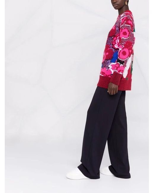 Stella McCartney Pink Patterned Intarsia-Knit Jumper