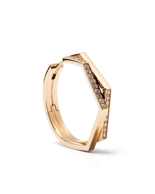 Repossi Metallic 18Kt Rose Antifer Diamond Hoop Earring