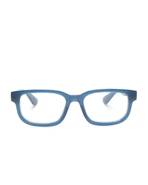 Gucci Blue Transparent Square-Frame Glasses