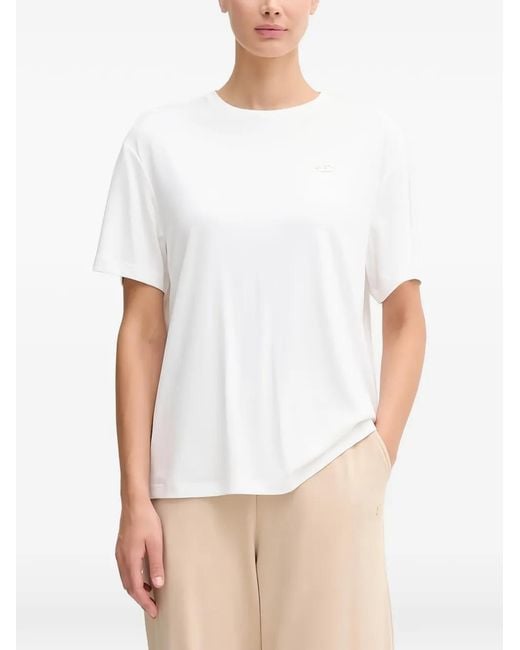 EA7 White Logo-Detail Short-Sleeve T-Shirt