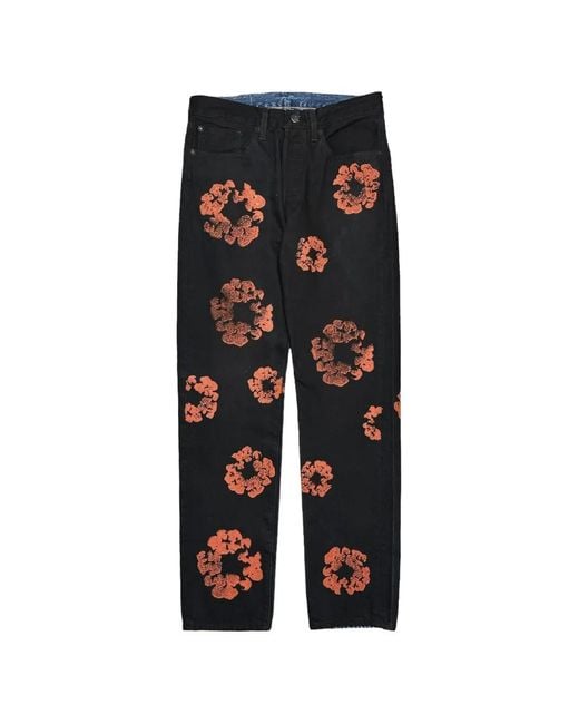 DENIM TEARS Black X Levi's 501 The Cotton Wreath Jeans for men