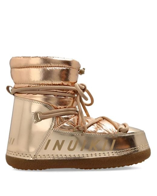 Inuikii Brown Mountain Quilted Metallic Snow Boots