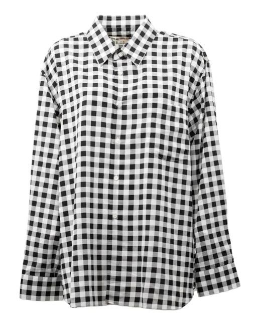Comme des Garçons Black Check-Print Shirt