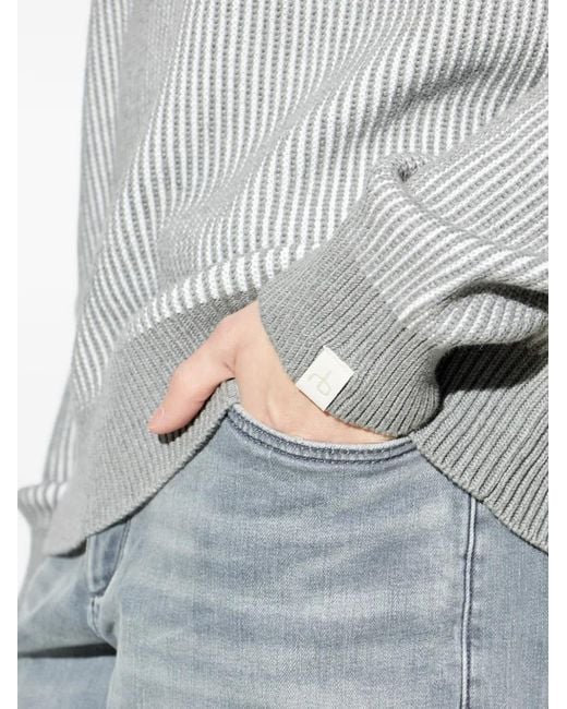 Rag & Bone Gray Striped Knitted Sweater for men