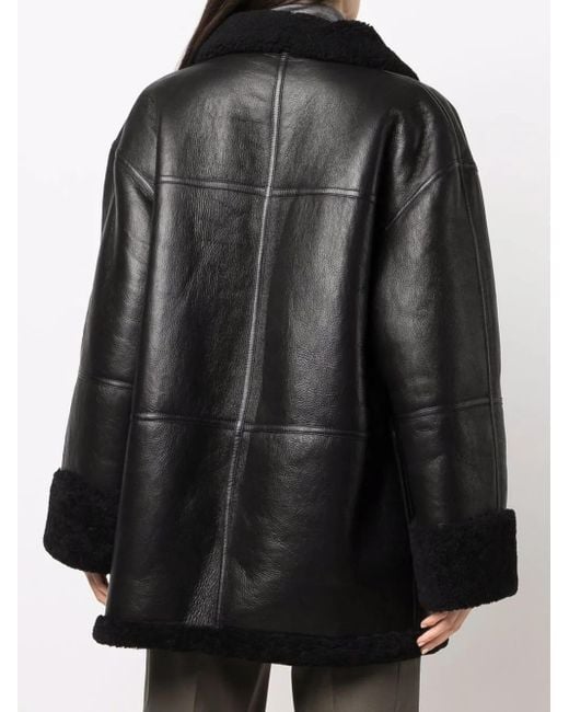 Totême Black Signature Shearling Jacket