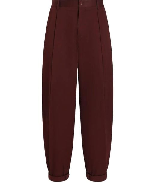 Dolce & Gabbana Purple Folded-Edge Trousers for men