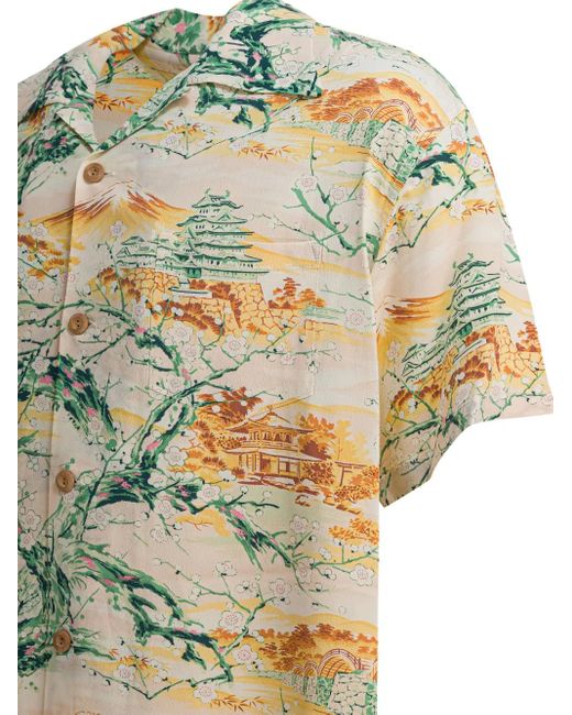 Sun Surf Hemd Mit Japanischem Print in Natural für Herren