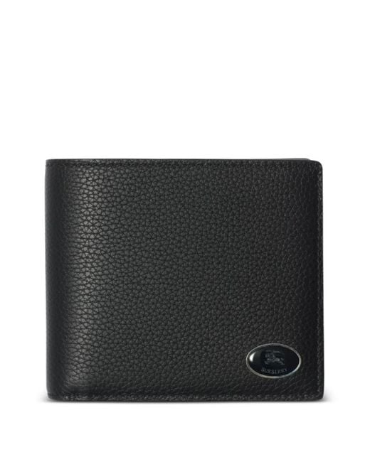 Burberry Black Knight Stamp Bifold Coin Wallet for men