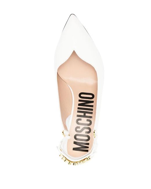 Moschino White 55Mm Leather Pumps