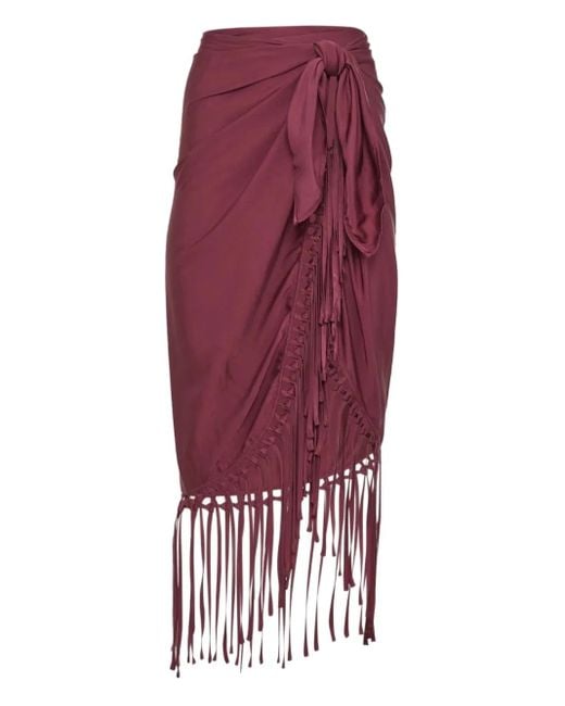 Jonathan Simkhai Purple Fringed Pareo
