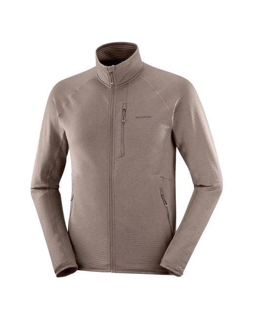 Salomon Gray Ribbed Raglan-Sleeve Lightweight Jacket for men