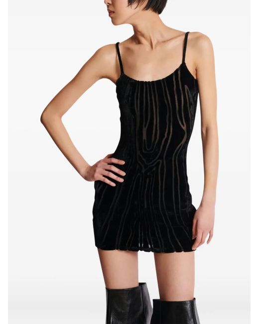 Balmain Korte Jurk Met Spaghettibandjes in het Black