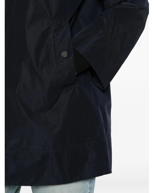 ROSSO35 Blue Hooded Drawstring Parka