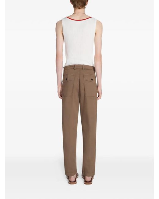 Dries Van Noten White Button Trousers for men