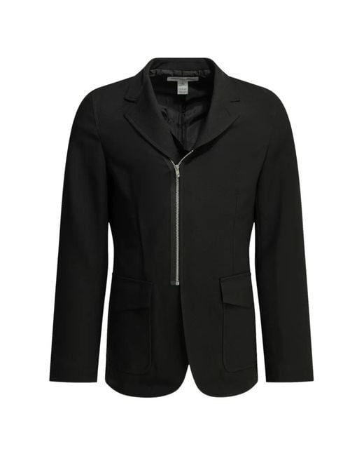 Comme des Garçons Black Single-Breasted Zip-Up Blazer for men