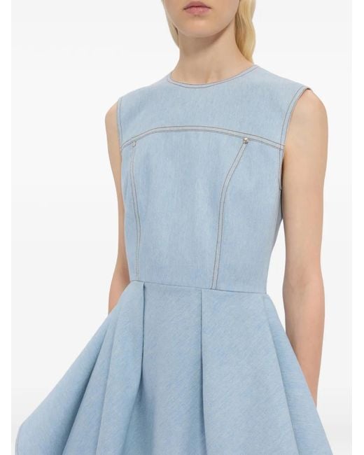 MSGM Blue Robe Sans Manches À Coutures Apparentes