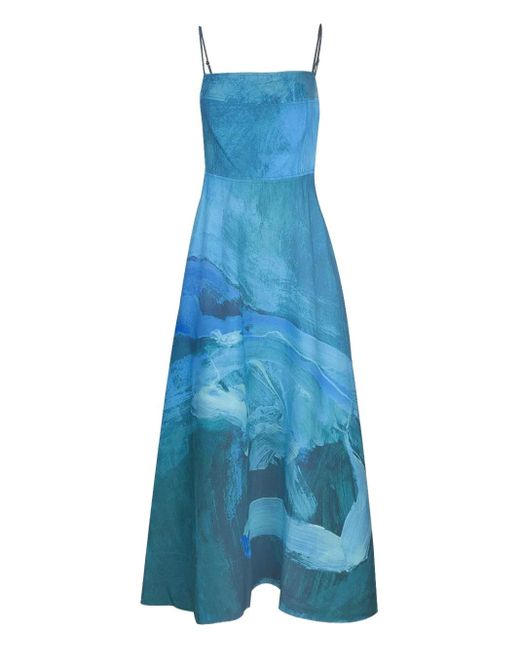 Acler Women's Blue Osidge Abstract-Print Maxi Dress