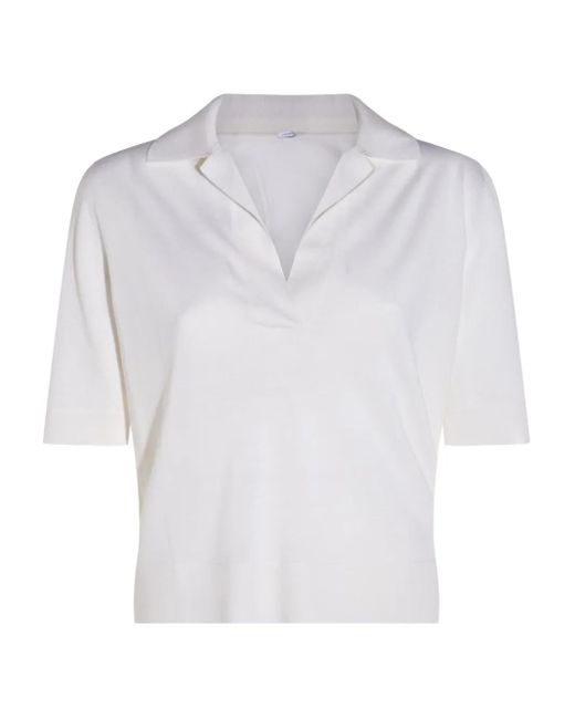 Top Con Scollo A V di Malo in White