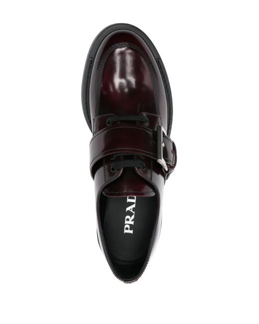 Prada Black Buckle-Detailed Brogue