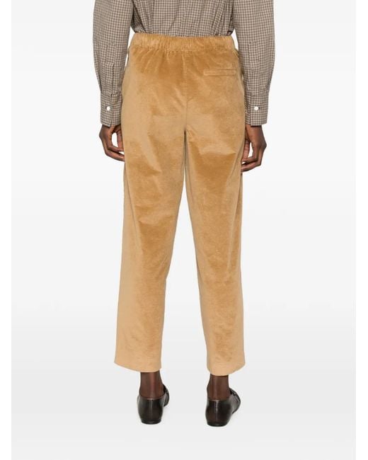 19.61 MILANO White Velvet-Effect Straight-Leg Trousers