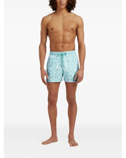 Vilebrequin Blue Seashells-Pattern Swim Shorts for men