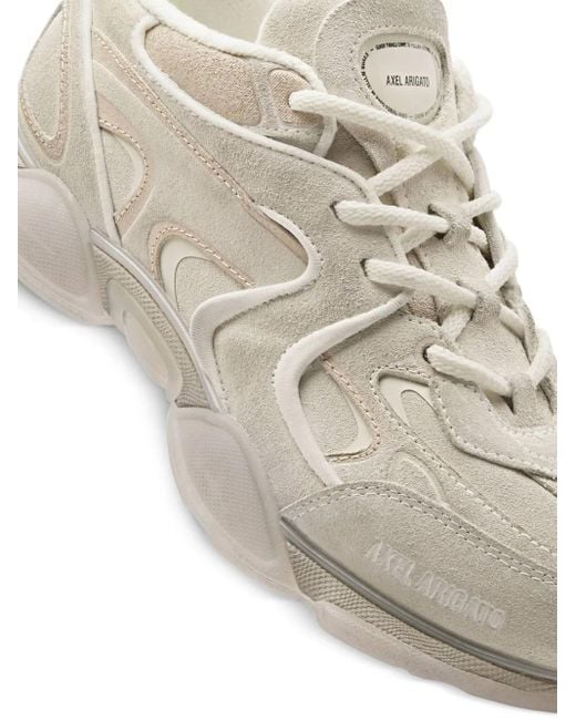 Axel Arigato White Suede Leather Panel Trainers
