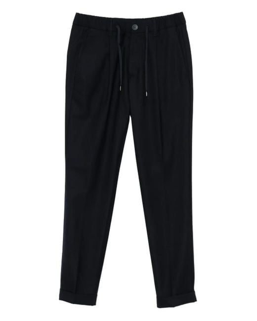 Herno Blue Pleated Trousers With Drawstring for men