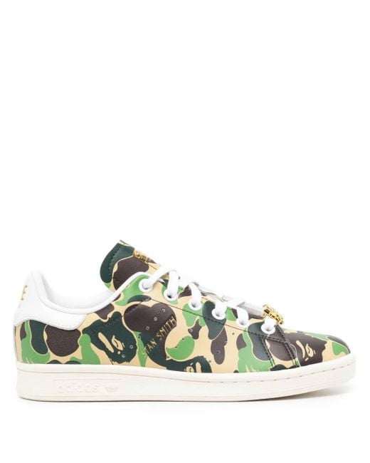 A Bathing Ape Green X Adidas Stan Smith Trainers