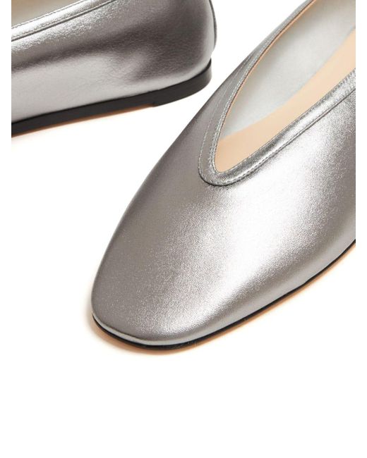 Le Monde Beryl White Luna Leather Ballerina Shoes