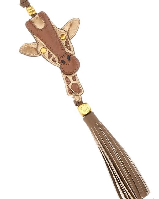 Gianni Chiarini White Giraffe-Head Tassel Keyring
