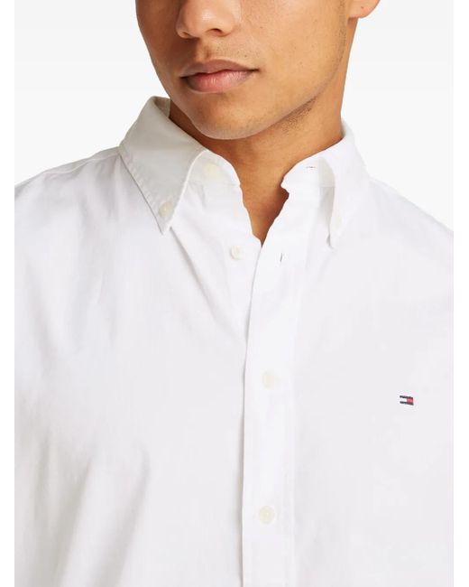 Tommy Hilfiger White Th Flex Long-Sleeved Shirt for men